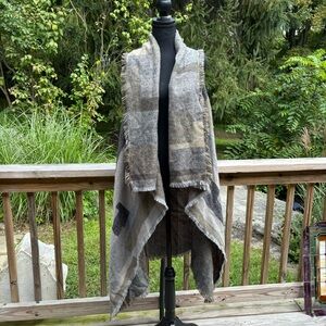 David and Young openfront front waterfall cardigan duster one size sleeveless